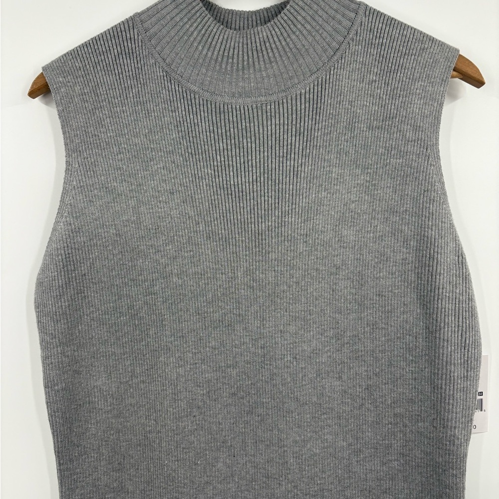 Ophelia Roe Grey Ribbed Sweater Midi Dress | XL - Picture 3 of 6